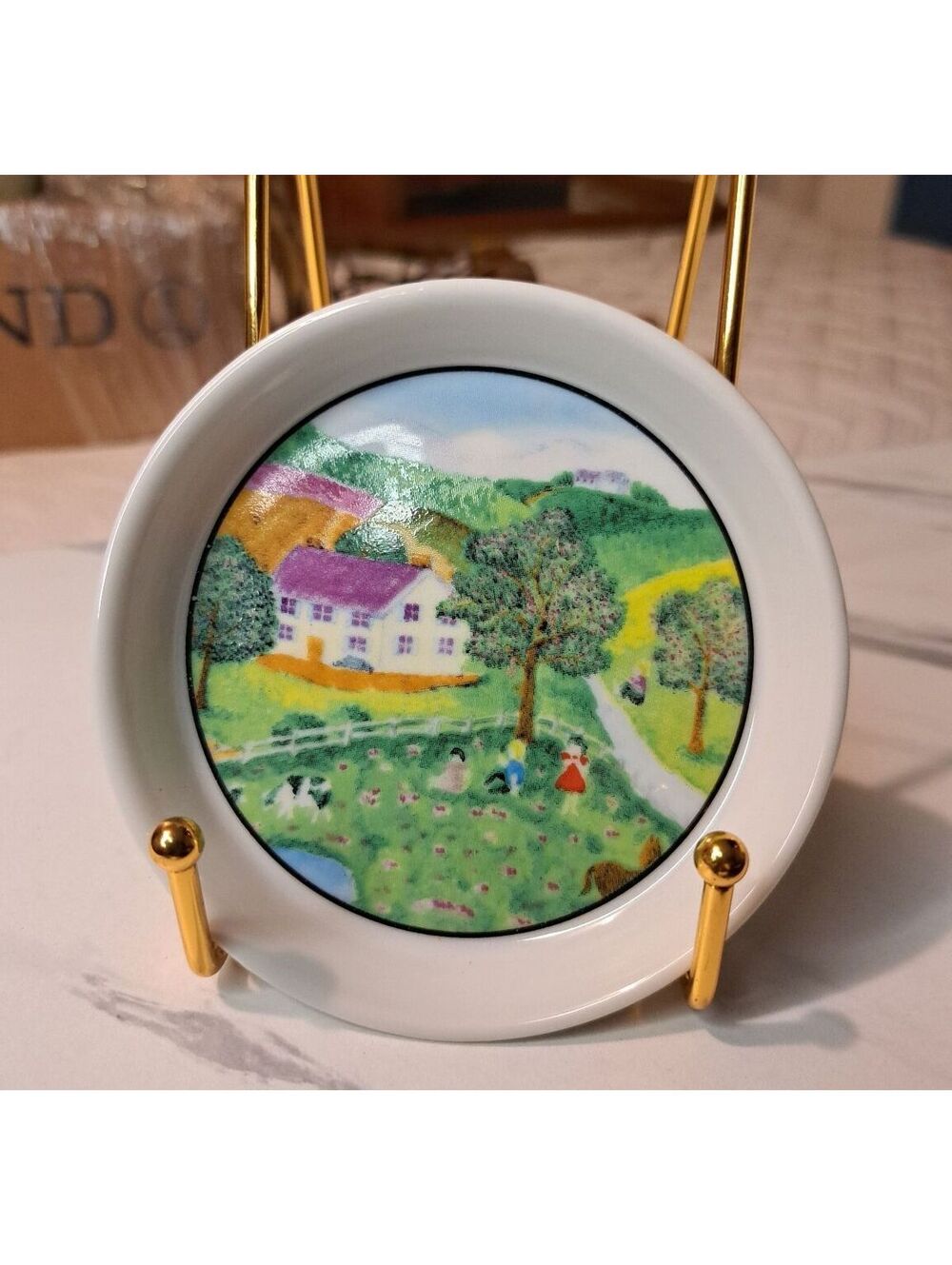 Vintage Hand-Painted Takahashi San Fran Porcelain Trinket Dish/Butter Pat 4.25"